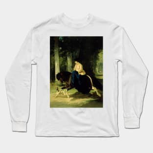 Mademoiselle De Mossellmann Riding In The Bois De Boulogne, Paris by Alfred de Dreux Long Sleeve T-Shirt